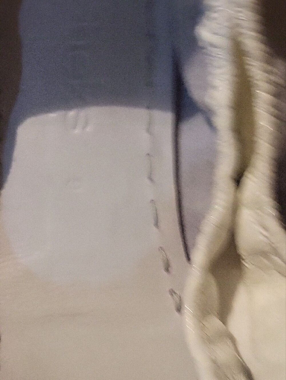 Tieks White Ballet Flats with Teal Stripe - Picture 4 of 6
